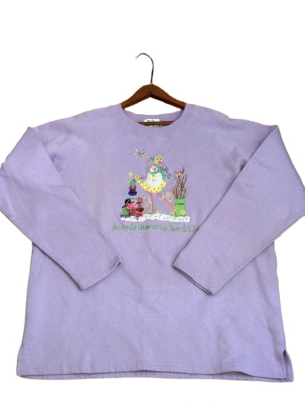 The Quacker Factory XL NWOT Lavender Snowman Sweatshirt Fleece Embroidered - Picture 5 of 9